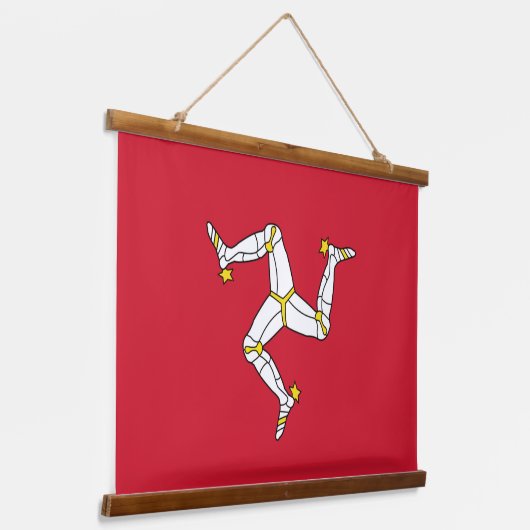 Wandteppiche mit der Flagge der Insel Man (Gewinkelt)