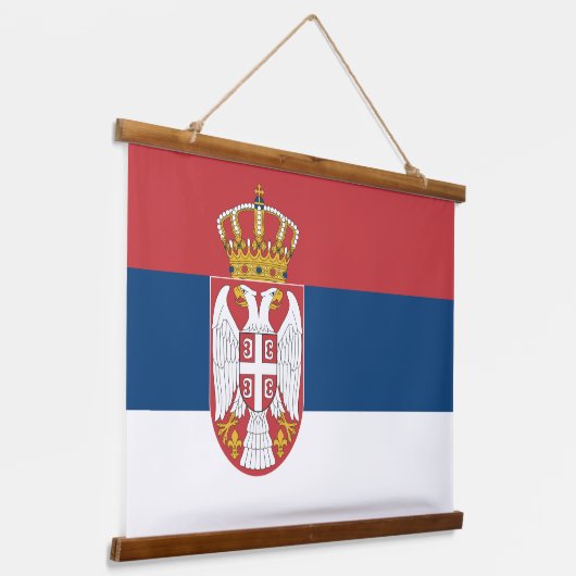 Wandteppiche mit der Flagge Serbiens (Gewinkelt)