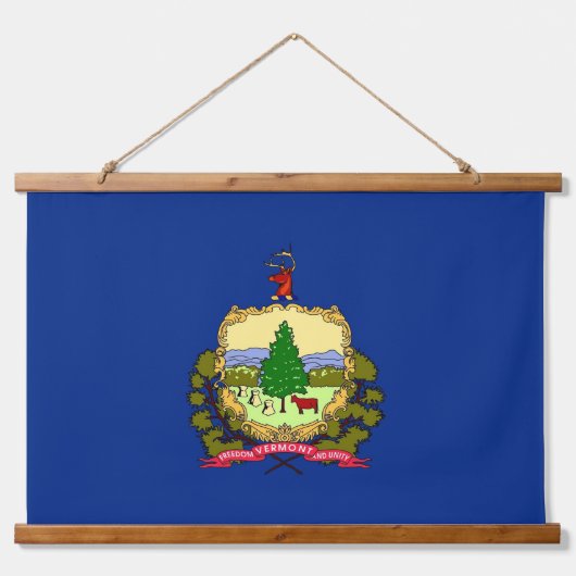 Wandteppiche mit der Flagge von Vermont Staat, USA (Vorne)