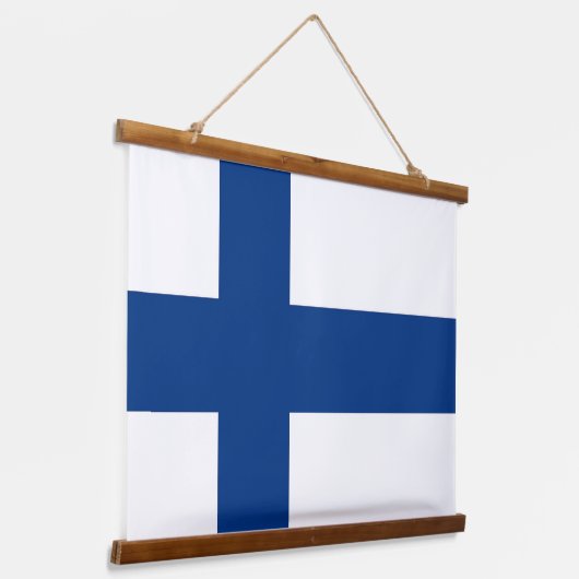 Wandteppiche mit finnischer Flagge (Gewinkelt)