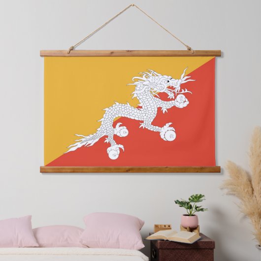 Wandteppiche mit Flagge Bhutans (Schlafzimmer)