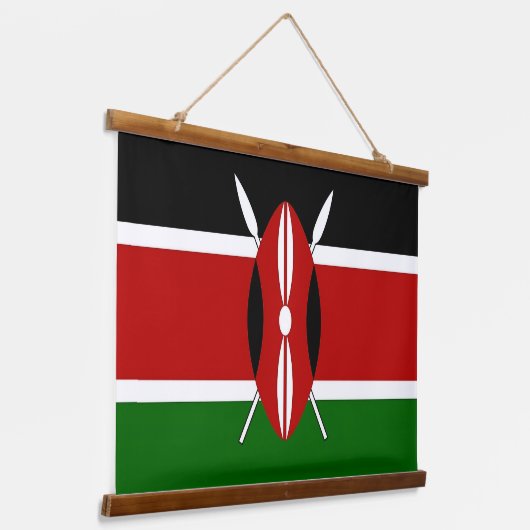 Wandteppiche mit kenianischer Flagge (Gewinkelt)