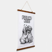 Wandteppiche mit Mops und Küssen (Gewinkelt)