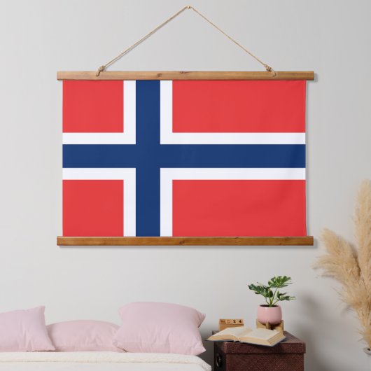 Wandteppiche mit norwegischer Flagge (Schlafzimmer)