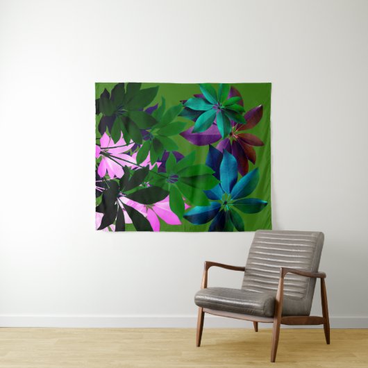 Wandteppiche mit rosa und grünen Blätter (Beispiel (Horizontal))