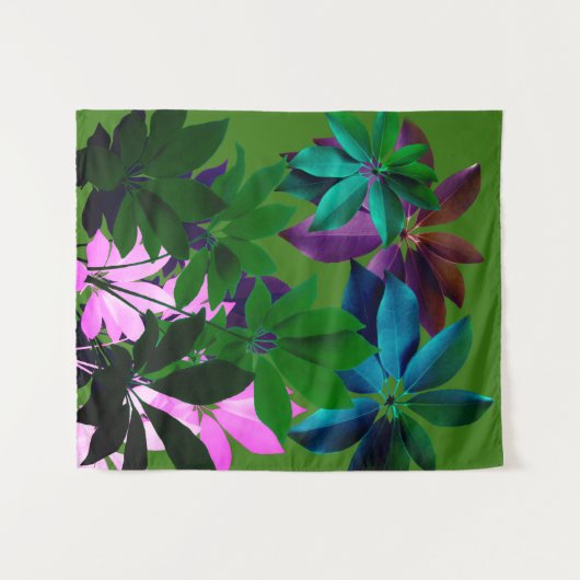 Wandteppiche mit rosa und grünen Blätter (Vorderseite (Horizontal))