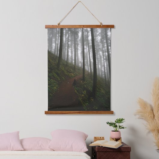 Wandteppiche mit schmalem Weg durch Nadelbäume (Schlafzimmer)