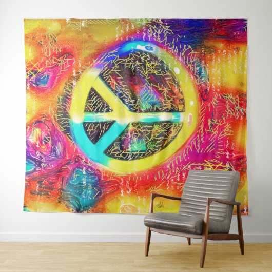 Wandteppiche oder Foto Hintergrund Retro-Friedensz (Beispiel (Horizontal))