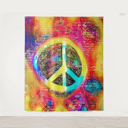 Wandteppiche oder Foto Hintergrund Retro-Friedensz (Vorderseite)