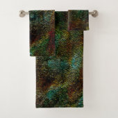 Wandtextur, in Grün- und Korallenfarben b Badhandtuch Set (Insitu)