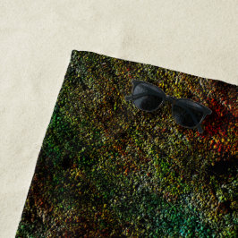 Wandtextur, in Grün- und Korallenfarben b Strandtuch