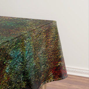 Wandtextur, in Grün- und Korallenfarben Tischdecke
