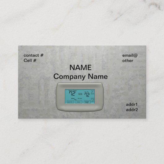 Wandthermostat auf Hitze Visitenkarte (Vorderseite)