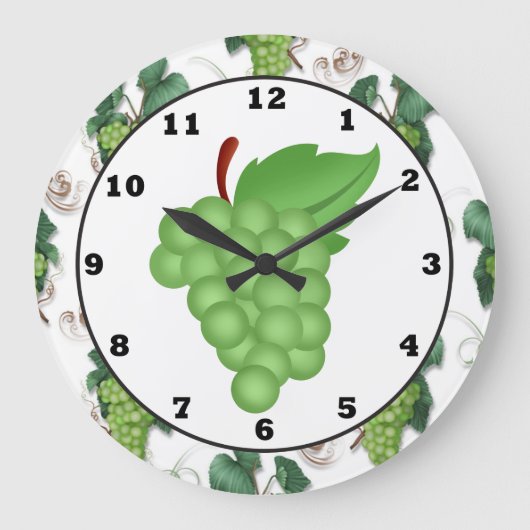 Wanduhr aus grüner Traube (Vorderseite)