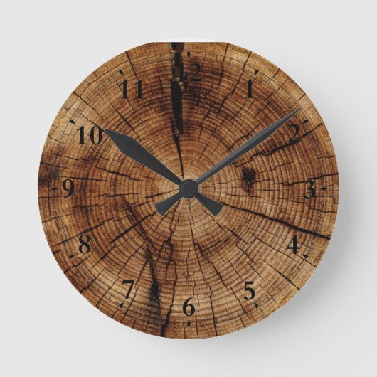 Wanduhr aus Naturholz (Vorderseite)