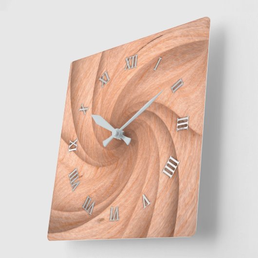 Wanduhr aus schlichtem Holz (Winkel)