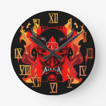 Wanduhr Böser Samurai 