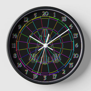 Wanduhr Dart Design Dartscheibe
