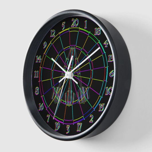 Wanduhr Dart Design Dartscheibe (Winkel)
