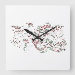 Wanduhr Dekor Erde typografisches Design