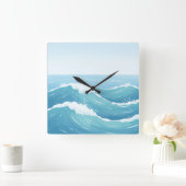 Wanduhr der Ozeane - Design der weißen und blauen  (Zuhause)