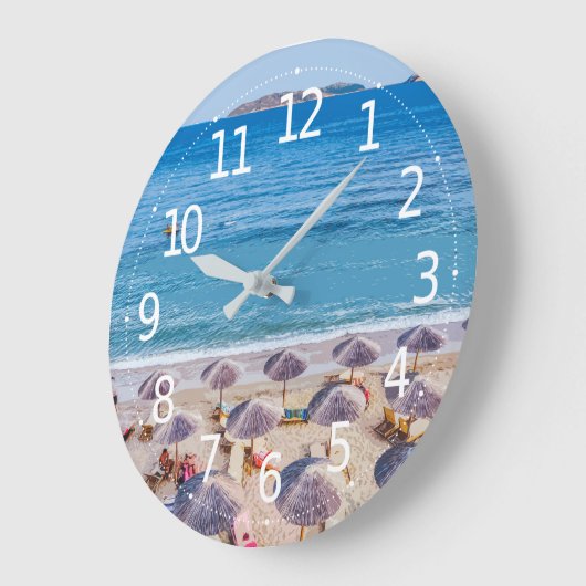 Wanduhr der Strandschirm-Sommer-Landschafts-| (Winkel)