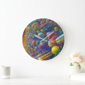 Wanduhr des Weltraums mit Zahlen (Zuhause)