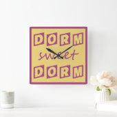 Wanduhr "Dorm Sweet Dorm" (Zuhause)