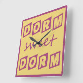 Wanduhr "Dorm Sweet Dorm" (Winkel)