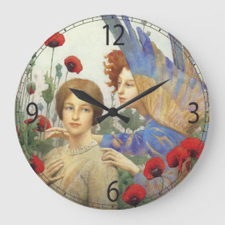 Wanduhr für Engel, Blume und Frauen