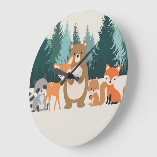 Wanduhr für Waldtiere (Winkel)