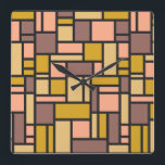 Wanduhr geometrisches Muster<br><div class="desc">Farbenfrohe Mondrian-inspiriert Muster. Sehen Sie sich in meinem Geschäft für weitere Artikel mit und Farbwahl von diesem Design - passende Kissen und Decken,  unter anderem,  auch verfügbar.</div>