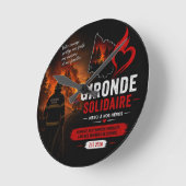Wanduhr - "Gironde Solidaire 2026" (Winkel)