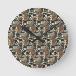 Wanduhr Groundhog Familie, 20,3 cm rund Acryl