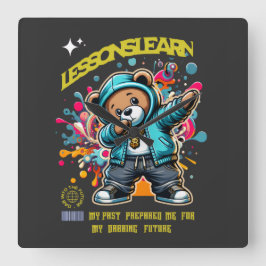 Wanduhr 'Home Decor DABBING FUTURE Lessons Learn'