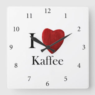 Wanduhr Ich liebe Kaffee
