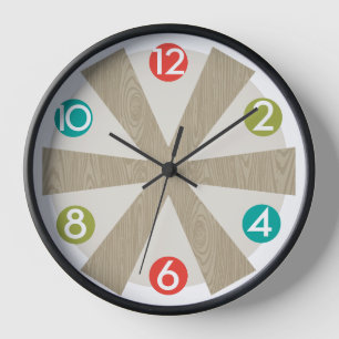 Wanduhr im Mid-Century Modern-Stil - Farbpunkte