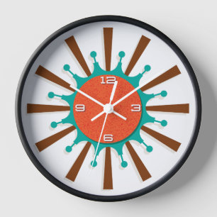 Wanduhr im Mid-Century Modern-Stil - Grafische Spe