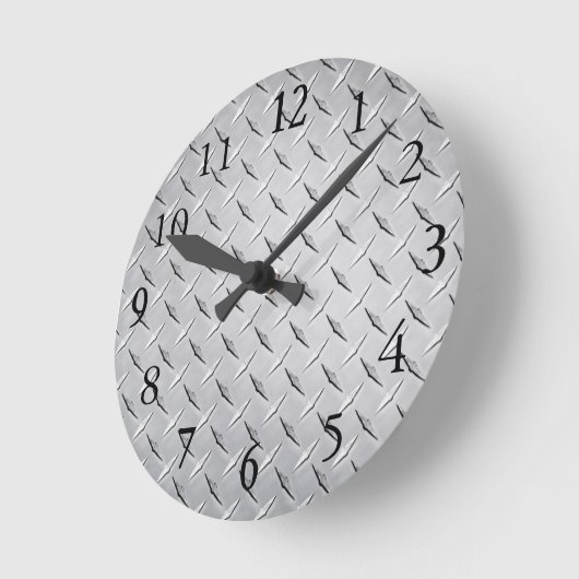 Wanduhr in der silbernen Diamant-Platte (Winkel)