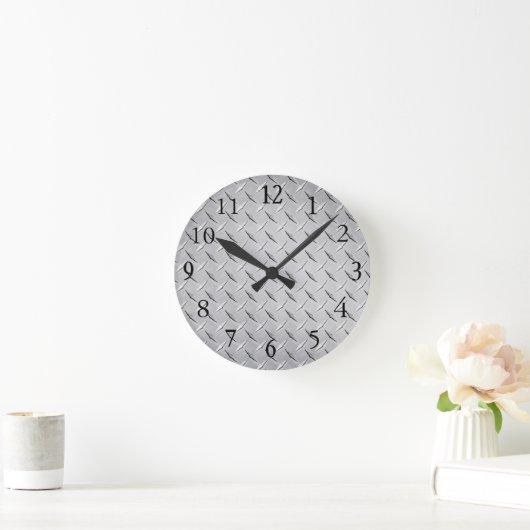 Wanduhr in der silbernen Diamant-Platte (Zuhause)