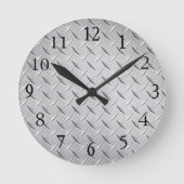 Wanduhr in der silbernen Diamant-Platte (Vorderseite)