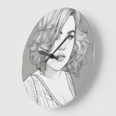 Wanduhr in Schwarzweiß (Winkel)