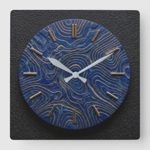 Wanduhr Lapis Lazuli + Gold Design-Stil Zifferblat