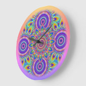 Wanduhr Mandala Psychedelischer Blumengarten (Winkel)