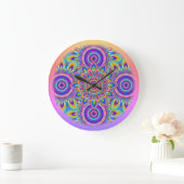 Wanduhr Mandala Psychedelischer Blumengarten (Zuhause)