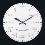 Wanduhr Mathe Uhr 3 x 3 Drei mal Drei<br><div class="desc">Bei dieser Uhr sind alle Zahlen durch genau drei Dreien ausgedrückt. Das erŌ den Sinn für Ästhetik jeder Mathematikerin und Mathematiker.</div>