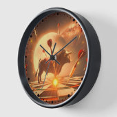Wanduhr mit Dartscheibe und Stier im Weltall (Winkel)