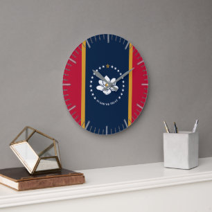 Wanduhr mit Flagge des US-Bundesstaates Mississipp