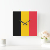 Wanduhr mit Flagge von Belgien (Zuhause)