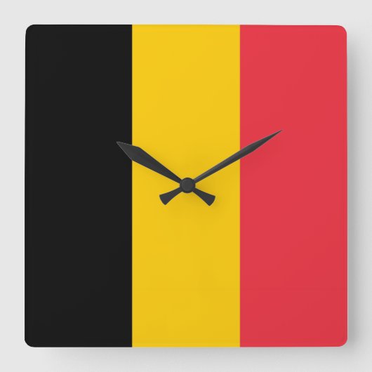 Wanduhr mit Flagge von Belgien (Vorderseite)